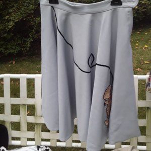 Poodle Skirt 1950s era Gray with white sequin poodle, dance competition, costume
